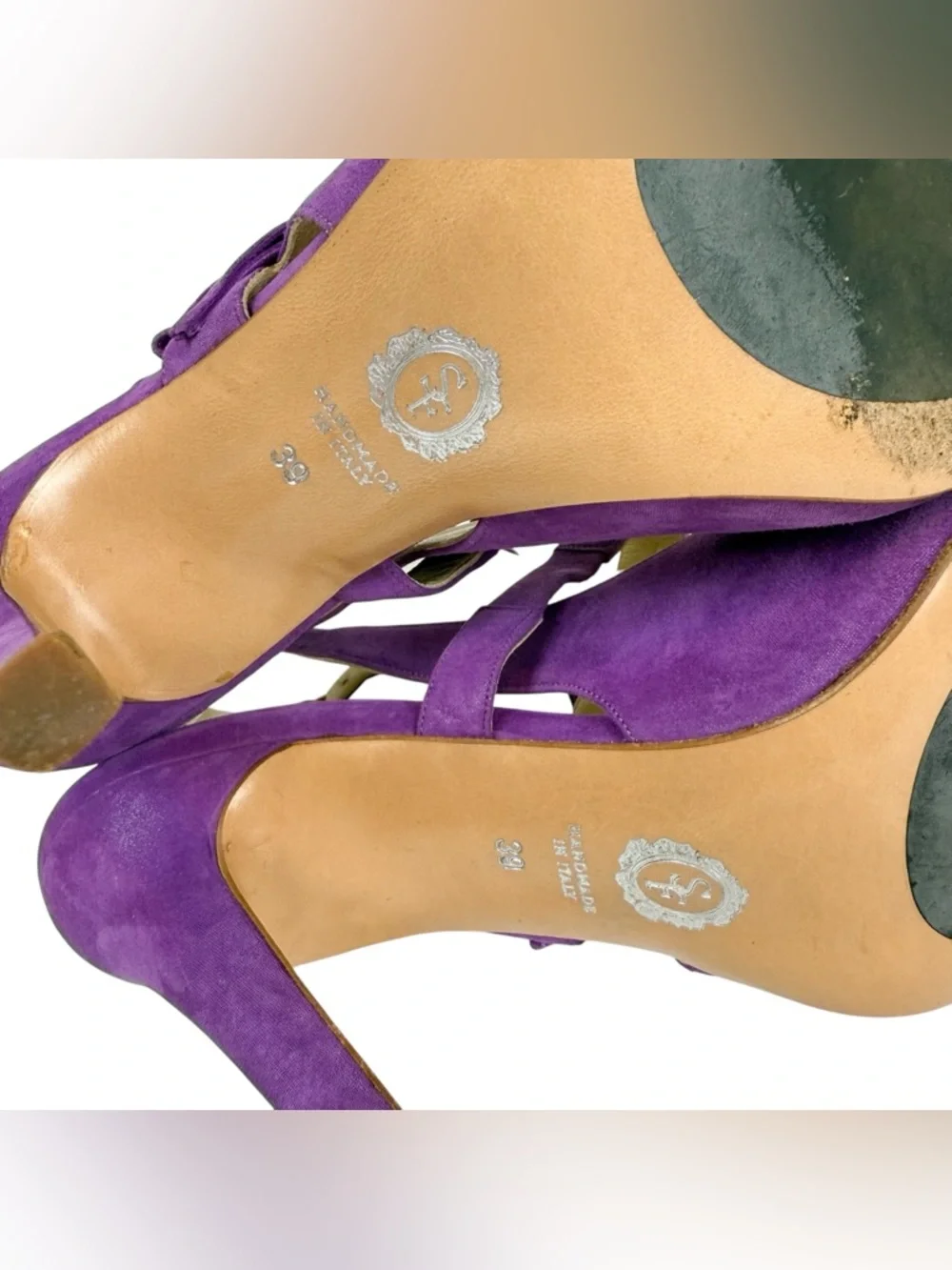 Sarah Flint Hayworth Orchid Shimmer Ankle Strap Mary Jane Purple‎ Pumps 39/ US 9